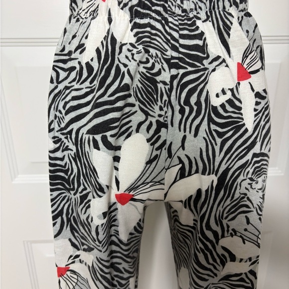 Walnut Sport Zebra Print Floral Pants with Elastic at Lower Legs. XS. Y2K - Picture 4 of 12